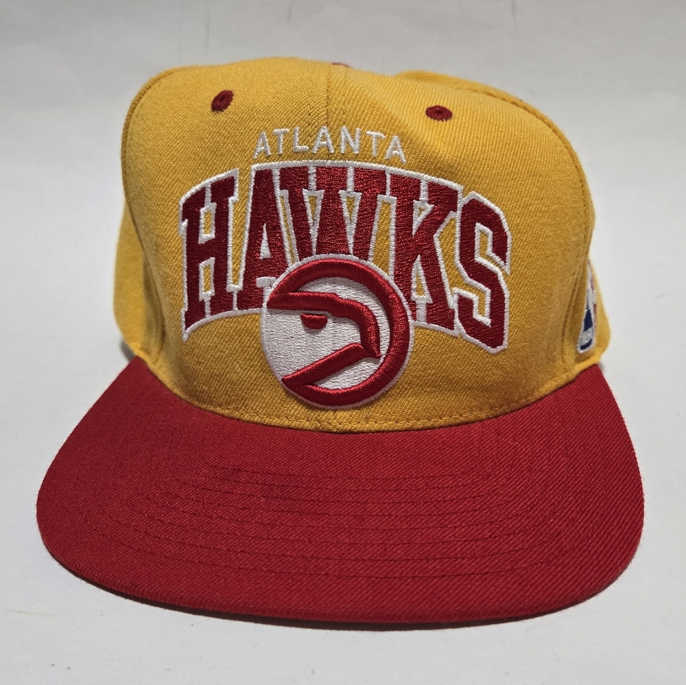 Mitchell & Nees Atlanta Hawks Snapback Trucker Hat Ball Cap 100% Wool NBA